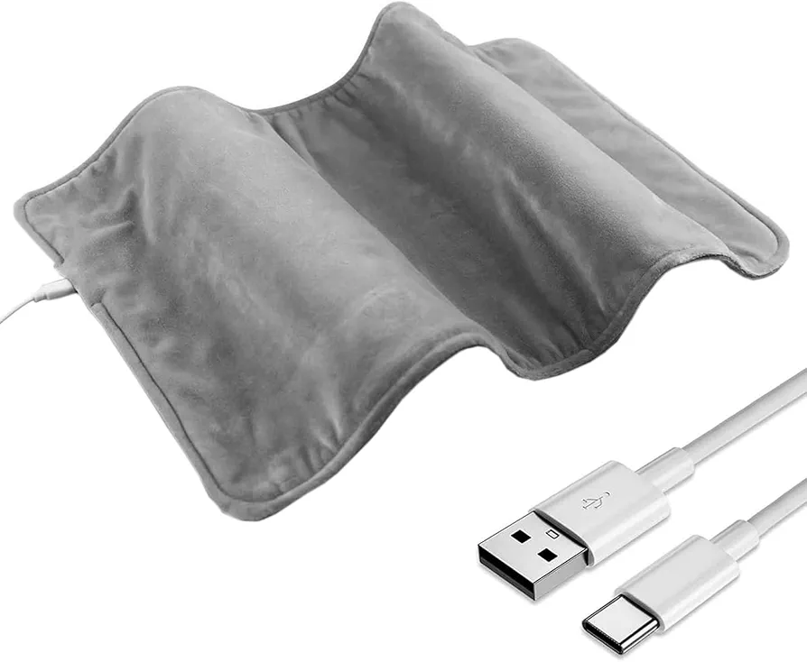 Electric Heat Pad, Heating Pad for Pain Relief, 55 Degrees Constant Temperature, 30x60cm Portable & Machine Washable Heated Pad for Hands, Shoulders, Back and Legs,Grey