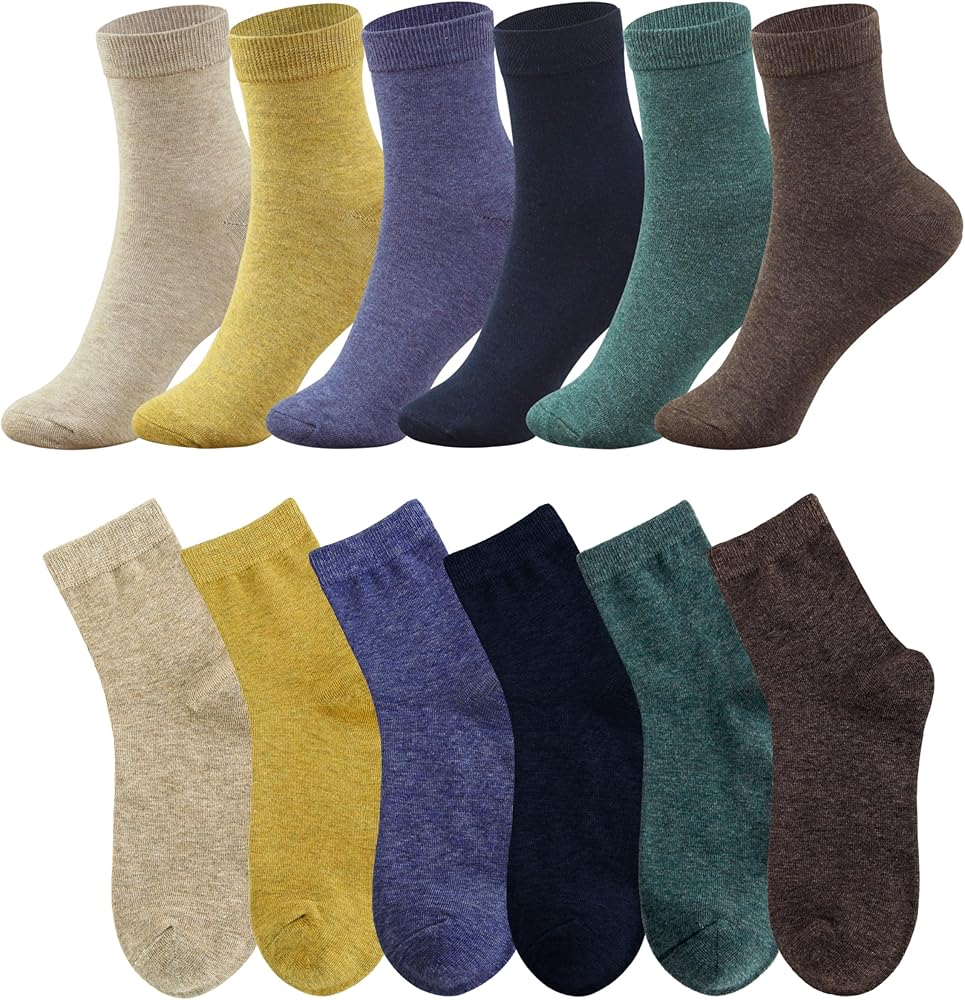 MAGIARTE Womens Mini Crew Socks Combed Cotton Casual Athletic Quarter Socks for women 6-Pack