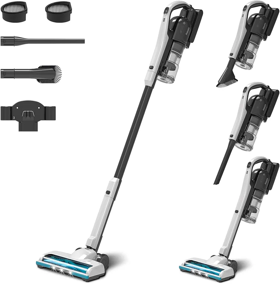 Cordless Vacuum Cleaner, 25 Kpa Ultra-Lightweight Stick Vacuum with Anti-Tangle Floor Brush, 250 W Brushless Motor, 2500 mAh Fast Charging Battery for Pet Hair Floor Carpet Stair Car
