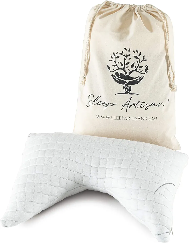 Natural Latex & Down Alternative Travel Pillow - Organic Luxury Travel Neck Pillow for Airplane, Camping and Car, Hypoallergenic Adjustable Neck Support Travel Pillow, Handmade in USA