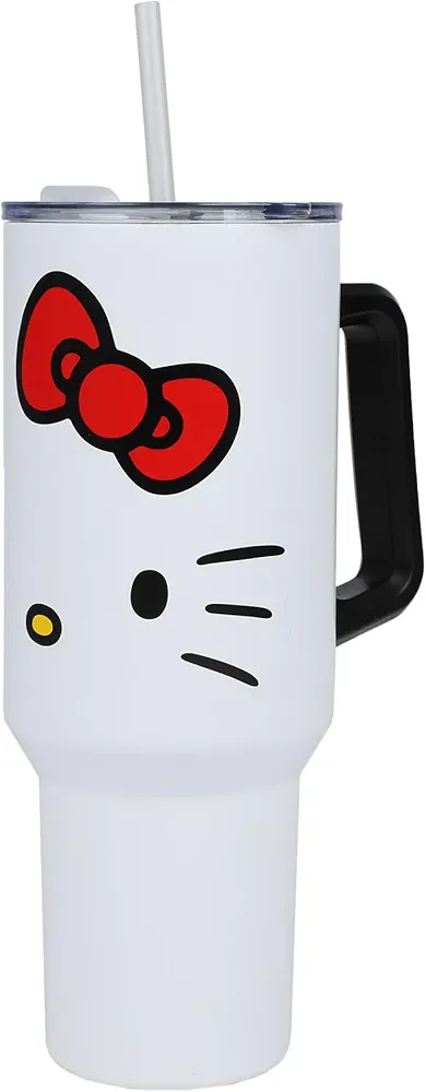 Bioworld Hello Kitty 40 Oz. Stainless Steel Tumbler With Leak-Proof Lid