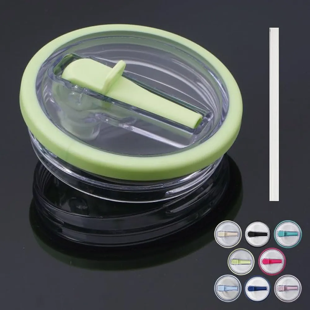 2Pcs 40 oz Replaceble Tumbler Flip Straw Lid Compatible with Stanley Cup 40oz Tumbler,121 color combinations,Stanley Flip Straw Lid No odour and leak-proof (Grass Green, +Grass Green)