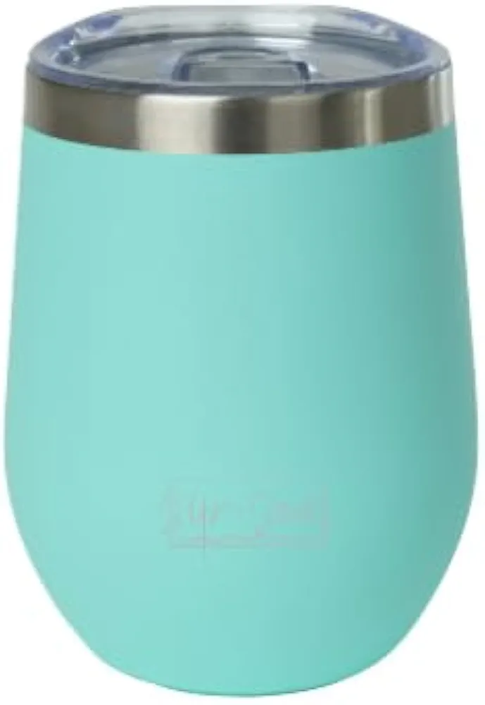 Antiqua 12 oz Stainless Steel Ceramic Lined Wine Tumbler with Lid | Stemless | Double Wall Vacuum Insulated