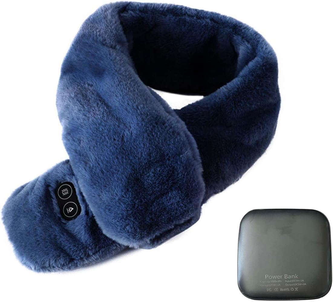 Heated Neck for Women Men with Battery Pack USB Neck Warmer with 3 Heating Levels Neck Heating Pad Outdoor Scarves