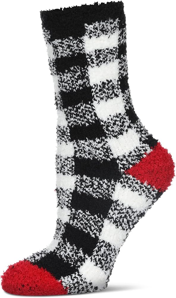 MeMoi Women's Classic Buffalo Plaid Cozy Crew Socks