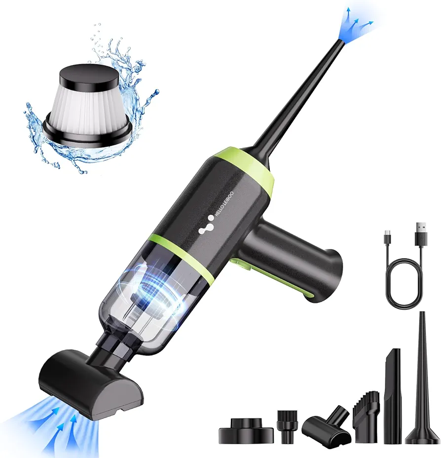 helloleiboo 2024 Upgrade 3 in 1 Car Vacuum,Handheld Vacuum Cordless 8000pa Strong Suction Rechargeable Portable Vacuum Cleaner,Mini Vacuum Cleaner for Car Office Desk Keyboard