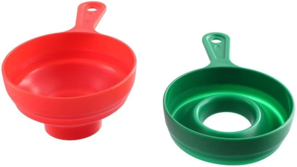 2Pcs Folding Telescopic Funnel,Plastic Collapsible Funnel Wide Mouth Canning Funnel Anti-Leakage Kitchen Oil Funnel for Mason Jars,Cooking Water,Filling Bottles