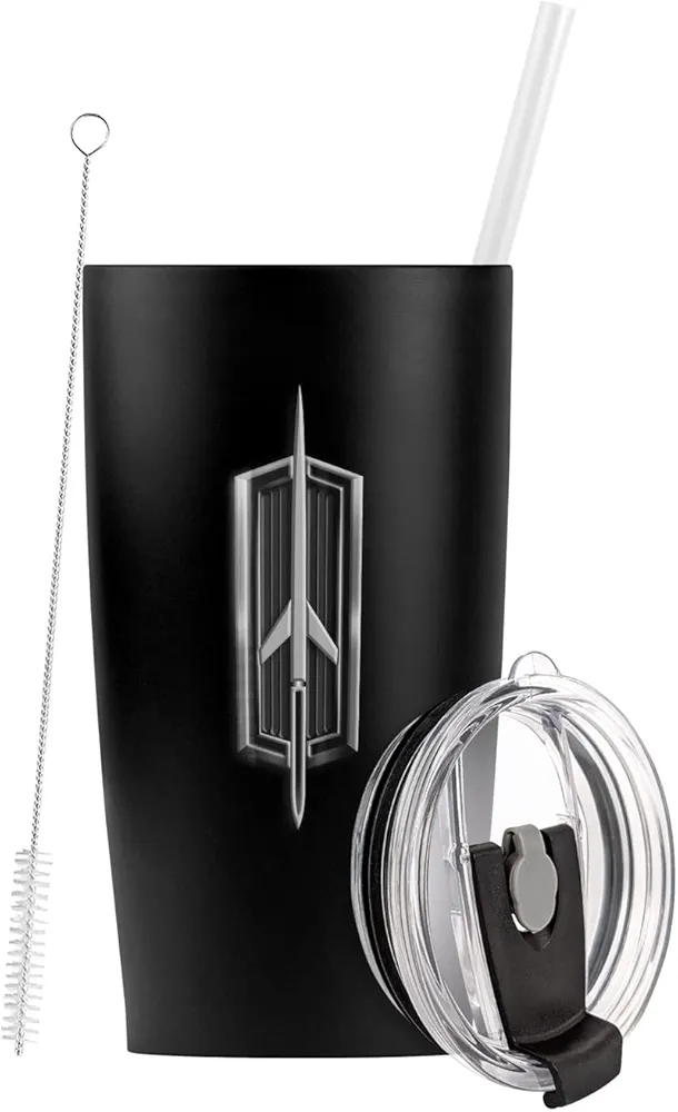 Logovision Oldsmobile OFFICIAL Rocketship Emblem Stainless Steel Tumbler with Straw and Flip Lid 20 oz Travel Mug/Cup, Vacuum Insulated & Double Wall with Leakproof Dual Lid