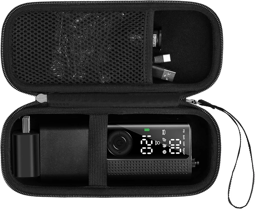 Case compatible with 120PSI/150PSI Tire Inflator Portable Air Compressor, For with ILTIDE/for Hafuloky/for Woowind/for Prilotte/for Litmustes portable air pump(case only, black)