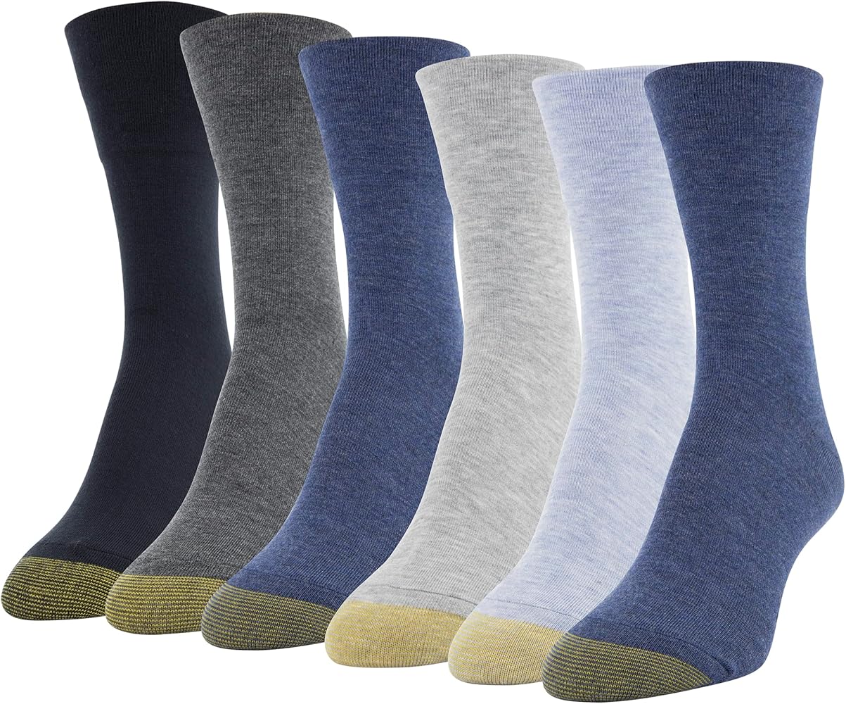 GOLDTOE Women's Ultra Soft Mid Crew Socks, 6-Pairs