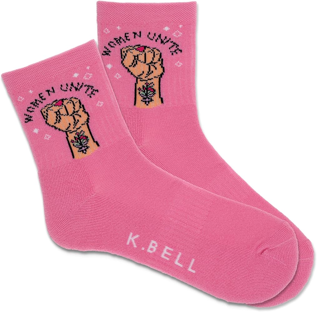 K. Bell Fun Women Unite Crew Socks-1 Pairs-Cool & Empowering Novelty Gifts