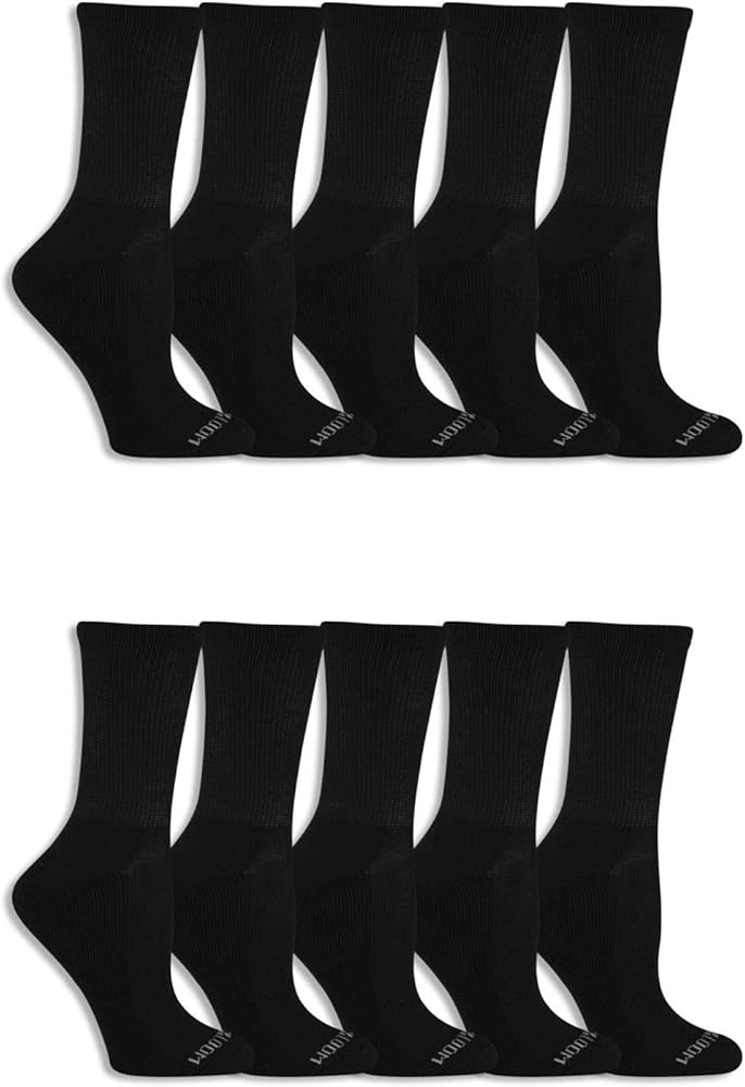 Fruit of the Loom Women's Everyday Soft Cushioned Socks-10 Pair Packs