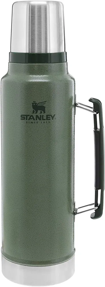 Stanley Classic Vacuum Insulated Wide Mouth Bottle - Hammertone Green - BPA-Free 18/8 Stainless Steel Thermos for Cold & Hot Beverages - 1.5 QT