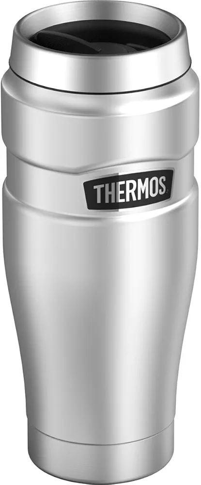 THERMOS Stainless King Vacuum-Insulated Travel Tumbler, 16 Ounce, Matte Steel
