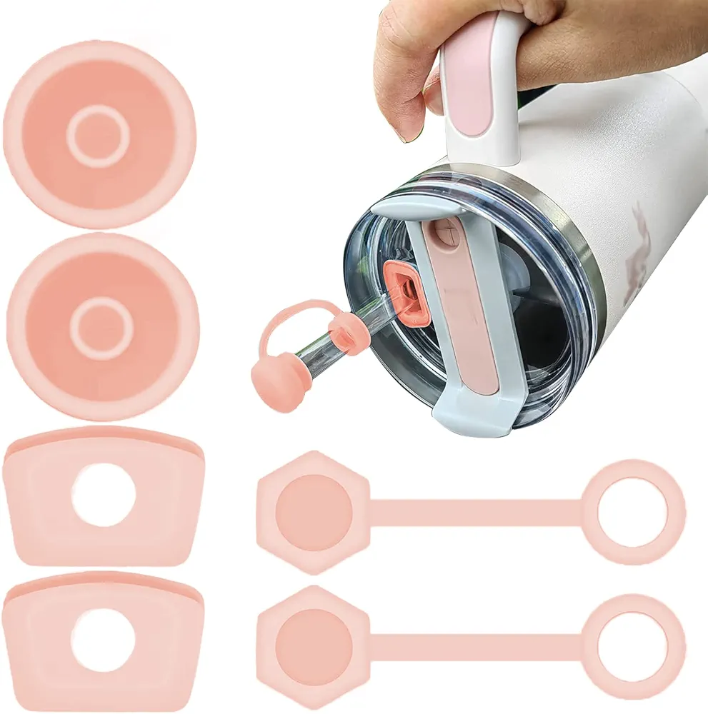 For Stanley Cup Accessories H2.0, Including 2 Stanley Cup Spill Stopper, 2 Stanley Straw Cap Cover, 2 Stanley Tumbler Leak Proof Plug, Silicone Accessories for Stanley 40 oz 30 oz Tumbler with Handle