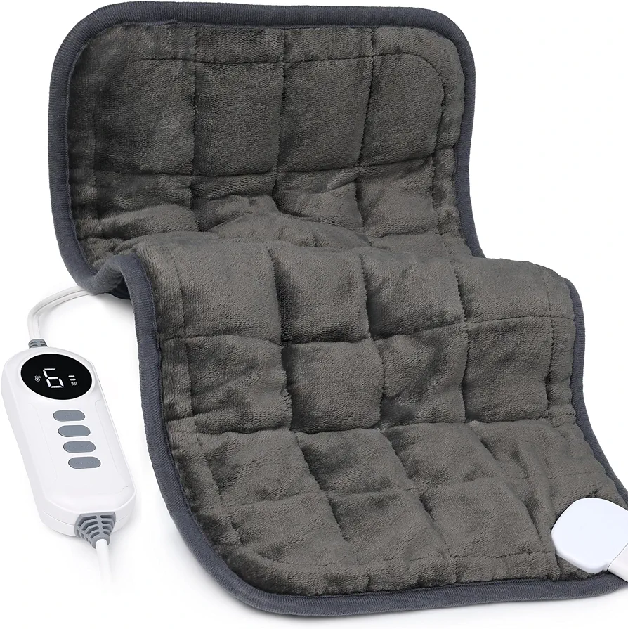 Heating Pad, Weighted Heating Pad with Massaging Vibrations, Massage Heating Pad for Back Cramps Shoulder Pain Relief, 6 Heat Settings & 4 Massage Modes, Gifts for Christmas, 12” x 24”