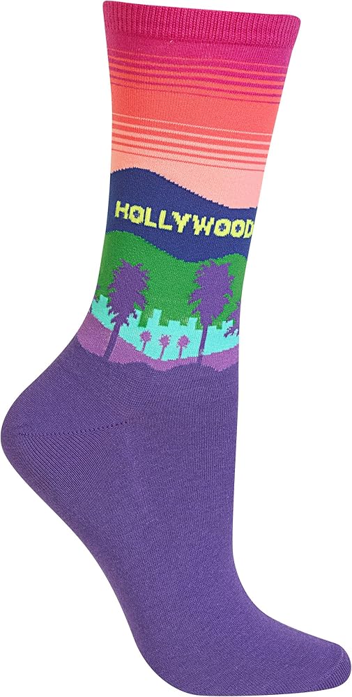 Hot Sox Women's Fun USA Travel & Cities Crew Socks-1 Pair Pack-Cool & Artistic Gifts