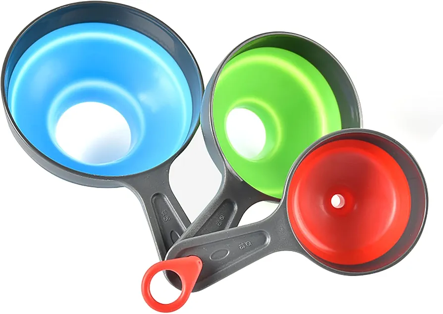 Canning Funnel Silicone Collapsible Funnels Set 3pcs Kitchen Funnel for Wide Mouth Liquid