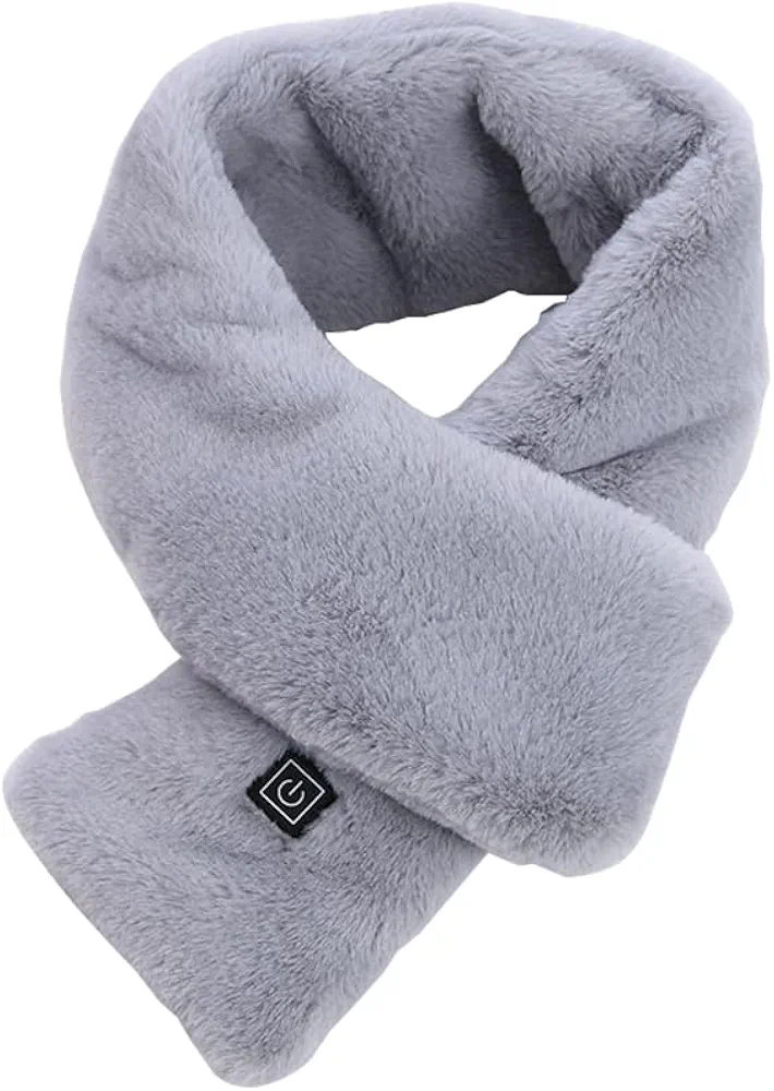 TopHomer Heated Scarf Rechargeable,Electric Heating Pad Blanket Shawl Neck Wrap 3-Level Heated Adjustments Warmer USB Graphene Intelligent Self Warming Winter Portable Scarves, Grey