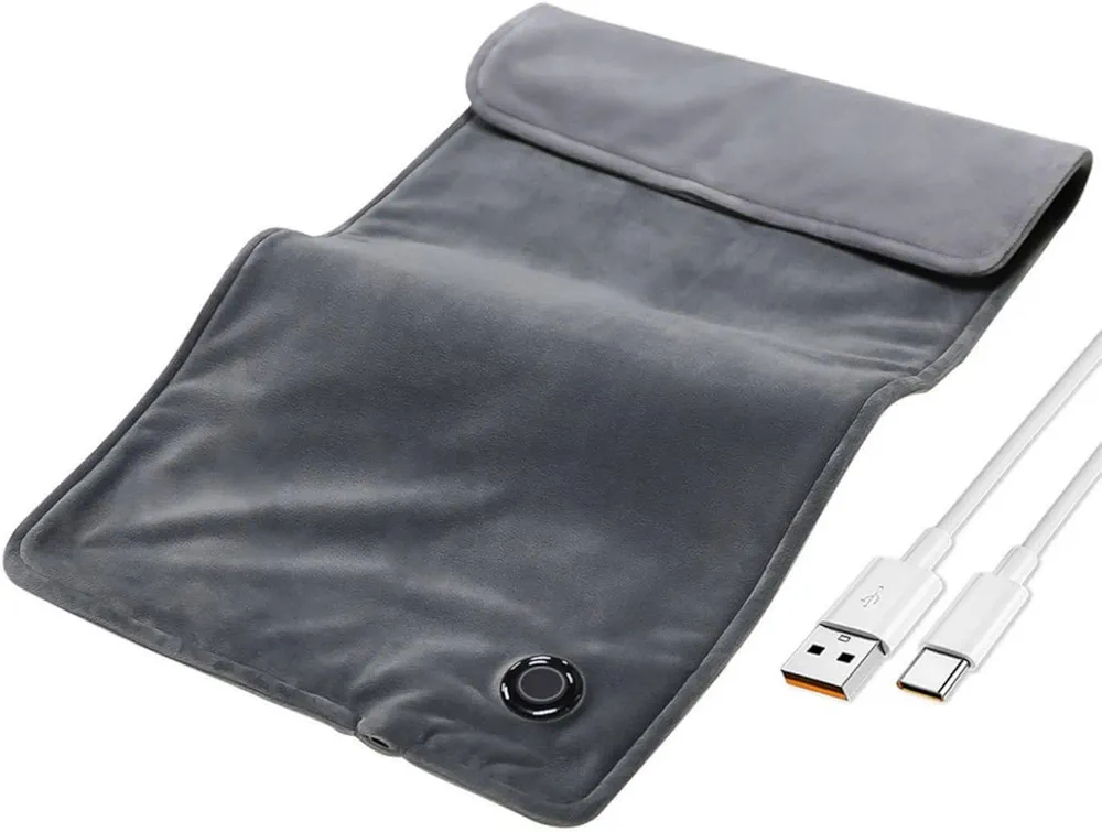 Washable USB Heating Pad with 3-Level Temperature Control – Relief for Abdomen, Back, Muscle Pain, Portable Heating Mat, Ultra-Soft Fabric for Home & Office Use (B)