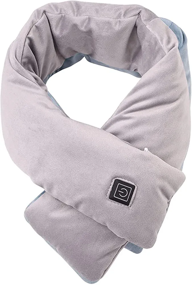 Heating Scarf -The Best Gift for Your Parents,Electric Heated Scarf with Neck Heating Pad Heat Shawl Neck Warmer with 3 Modes Washable Warming Scarf Smart Charging (Gray)