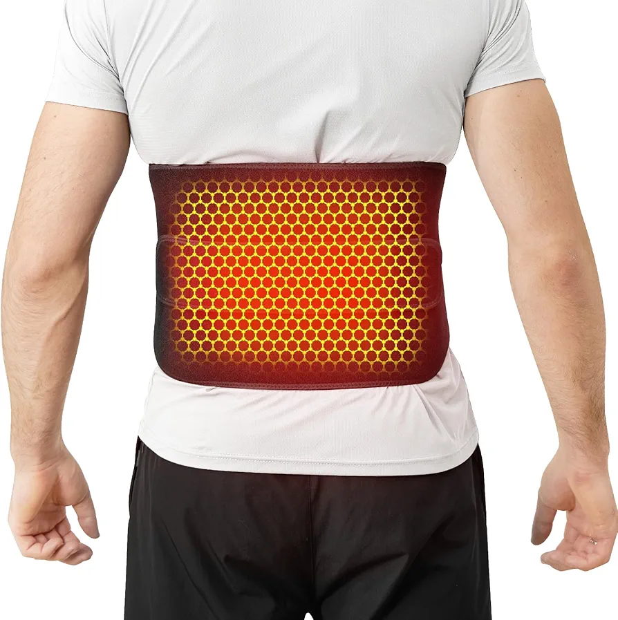 Remo Cordless Heating Pad for Back Pain Relief, Portable Heating Pad for Lower Back, Extended to 60”, Wearable Heating Pads for Cramps with 3 Heat, 30mins Auto-Off, Birthday Gifts for Mom Dad