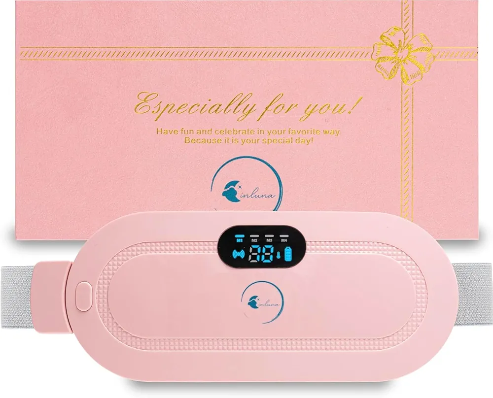 Portable Lower Back Pain Relief Fast Heating Pad, 3-Speed Temperature Adjustment and 4-Speed Massage Modes, Menstrual Heating Pad for Women and Girl