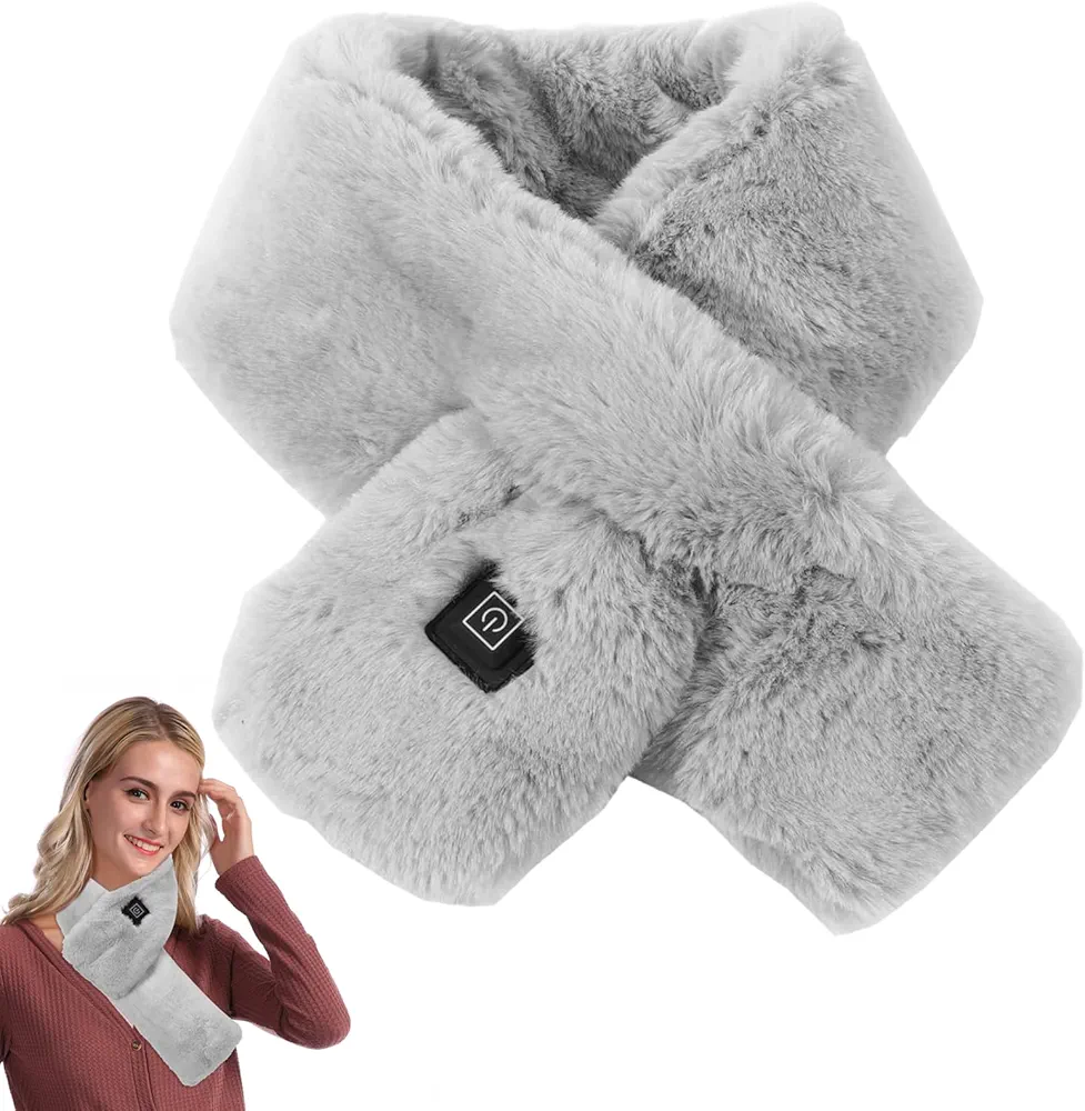 Heated Scarf, USB Neck Heating Pad Heated Neck Wrap Cordless Electric Heating Scarf with 3 Adjustable Heat Level for Women Men Winter Warming