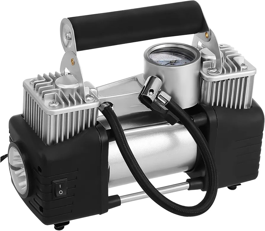 Milisten Portable Tire Inflator Electric Air Compressor Pro Tire Pump for Cars Bikes & Inflatables Compact Design with Pressure Gauge Efficient and Easy to Use