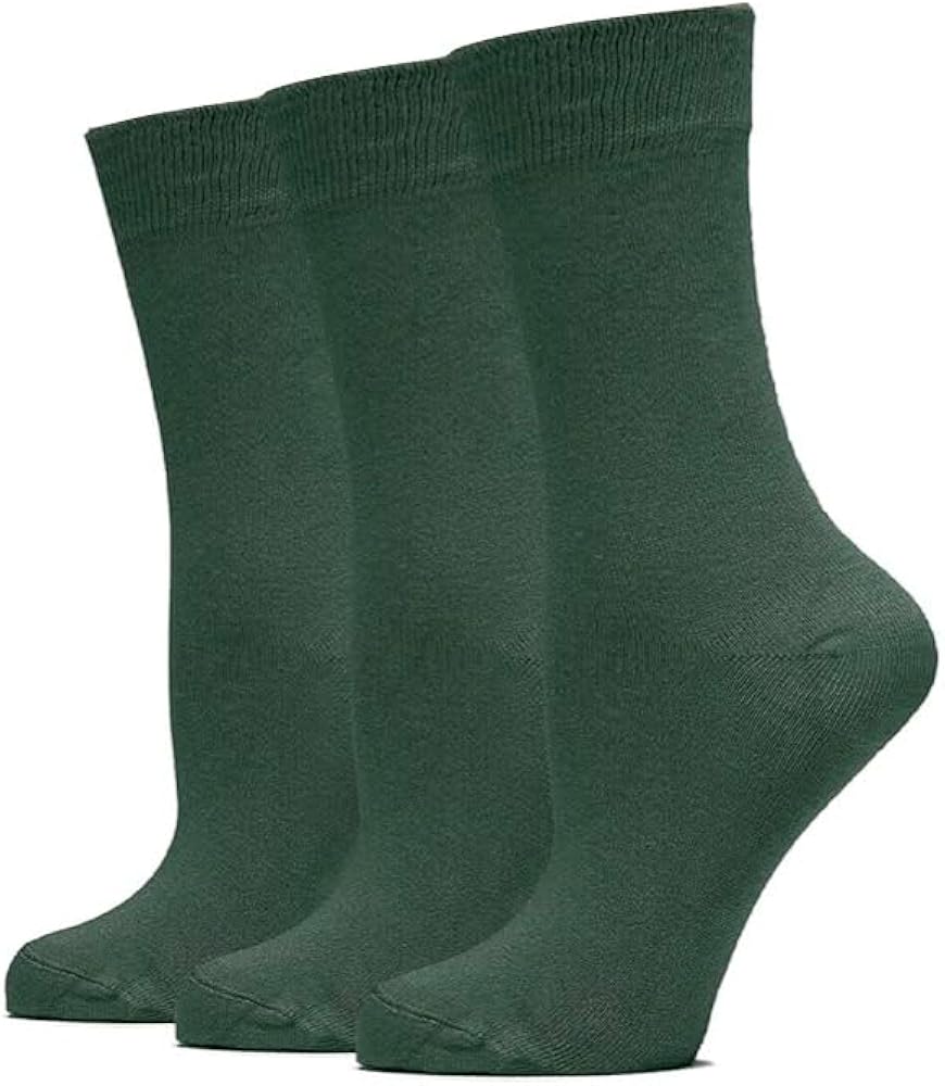 Junix Women’s Crew Dress Bamboo Socks 3 Pack Business Casual for Shoe Size 6-9 & 9-12
