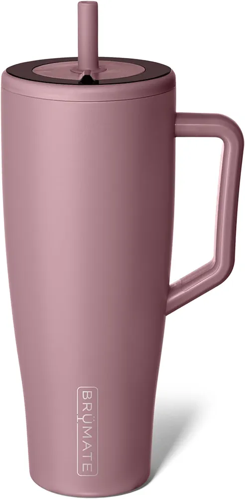 BrüMate Era 40 oz Tumbler with Handle and Straw | 100% Leakproof Insulated Tumbler with Lid and Straw | Made of Stainless Steel | Cup Holder Friendly Base | 40oz (Rose Taupe)