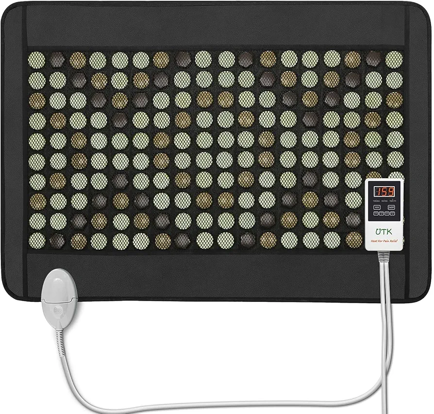 UTK Quantum Wave Heating pad,Infrared Heating Pad, 28 Passive Magnet Stones,44 Tourmaline Stones,108 Natural Jade Stones, Memory Function,Auto Shut Off (Mpro: 21'' x 31'')