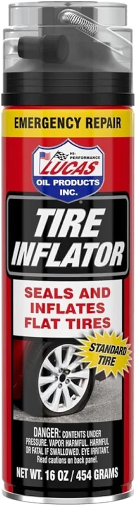 Lucas Oil Non-Flammable Tire Inflator w/ Hose Assembly/16 Ounce
