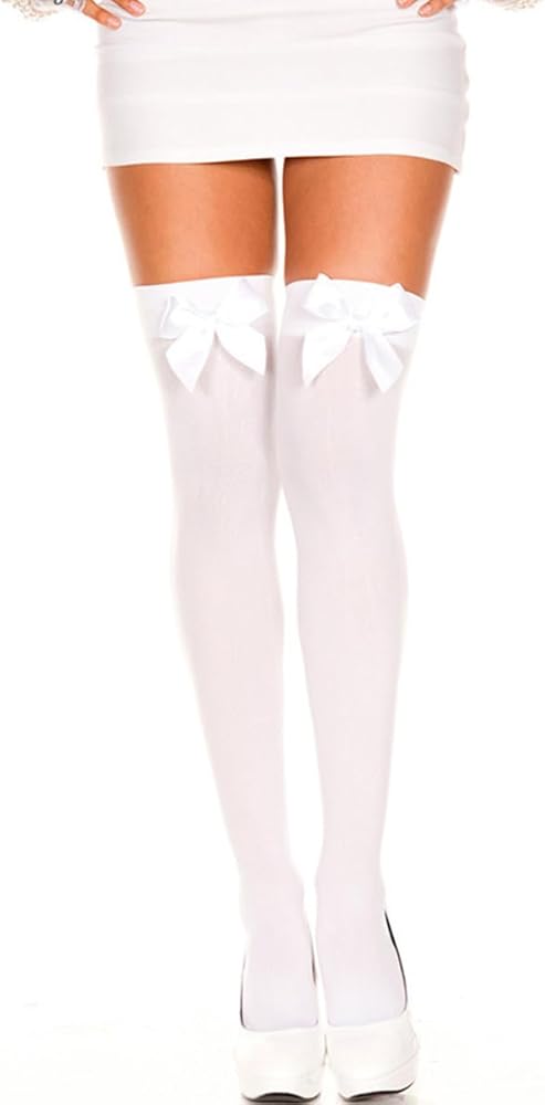 Women's Thigh High Sheer Stockings Sexy Bow Top Knee High Tight Hosiery