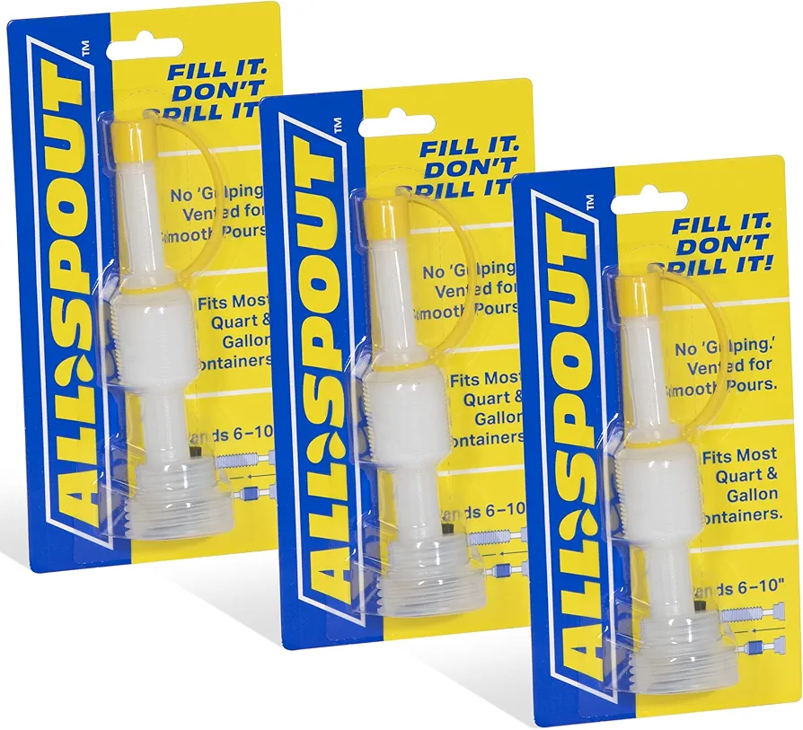 Collapsible Vented Spout - Replaces Traditional Funnels - 3 Pack