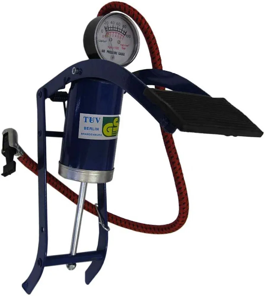 SCURRY 8.5" (21.6 cm) Foot Pump | Car Auto Electric Portable Tire Inflator | 100 PSI Pressure Gauge | Essential Roadside Inflation Tool