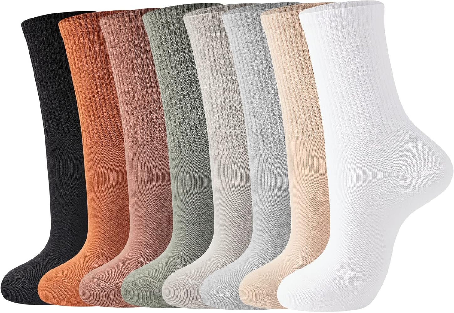 J-BOX Womens 95% Cotton Crew Socks, Thin Soft Comfort Breathable Dress Socks, Above Ankle Crew Socks for Business, Casual.