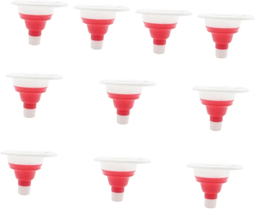 Zerodeko 10pcs Silicone Collapsible Funnel Soy Sauce Funnel Flexible Silicone Funnel Wide Mouth Funnels Transfer Funnel Soup Funnel Stainless Steel Funnel Mini Fold Oil Funnel