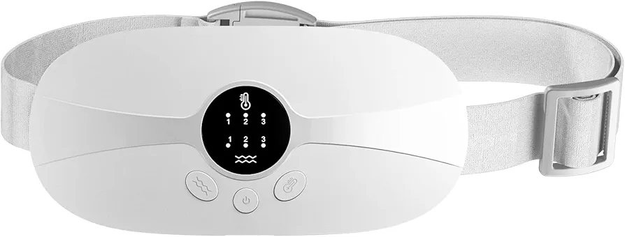 Portable Heating Pad, Cordless Heating Pad USB Rechargeable, Fast Heating Pad with 3 Setting Levels and 3 Massage Modes, Compact & Lightweight Heating Pad for Women and Girls (White)