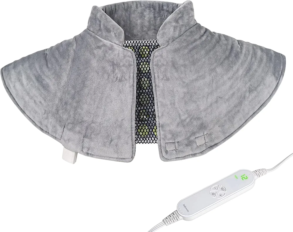 Jade Stone Heating Pad for Shoulder Pain Relief, Large Shoulder Heating Pad- JSH01 Grey