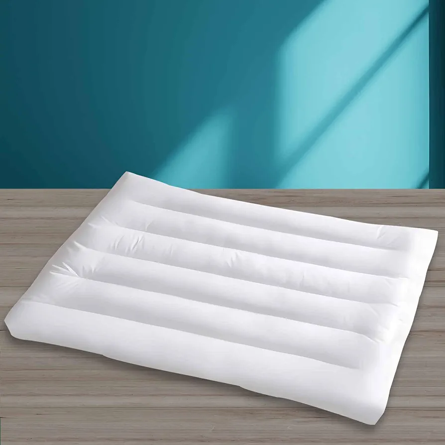 Ultra Flat Thin Pillows for Sleeping Standard Size, 2-1/2" High Slim Bed Pillow for Back Stomach Sleepers Down Alternative Filling Hypoallergenic White 18x26 in