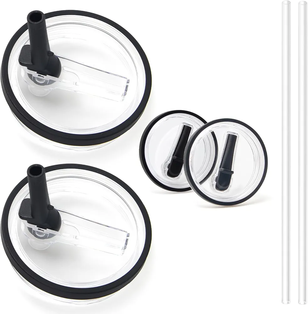 2 Pack 40 oz Tumbler Flip Straw Lid Replacement Fit for Stanley Quencher, Leak Proof for Stanley Lid Replacement Spill Proof Reusable Tumbler Cover Compatible with 40oz Stanley Cup Accessories