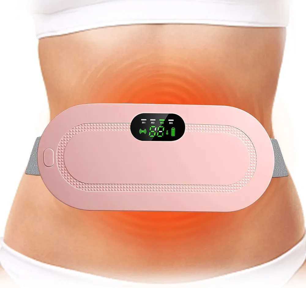 Heating Pads for Cramps Portable Cordless Heating Pad for Women Girls Fast Heating Belt for Back Pain Relief Waist Abdomen 3 Heat Levels and 4 Massage Modes