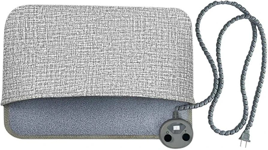 Heated Floor Mat Under Desk, Adjustable Temperature Electric Space Heating Pad, No Need to Take Off Your Shoes, Portable Safe and Quiet Gray Carbon Crystal Heating Pad, for Office,Home