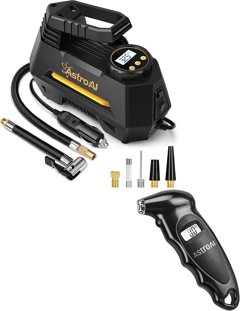 AstroAI Air Compressor Air Pump and Digital Tire Pressure Gauge with AAA Batteries
