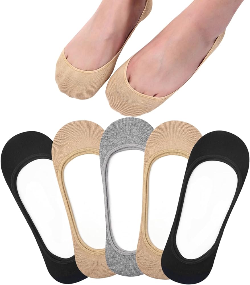 Toes Home No Show Socks Womens, Ultra Low Cut Liners Non Slip Footies for Flats Hidden Invisible Boat Summer 3 to 8 Pairs