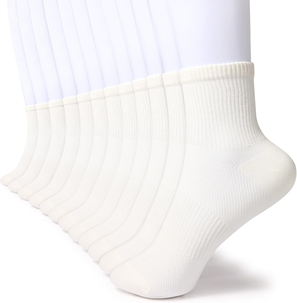 KUANYING Athletic Socks Womens Socks Thin Cotton Socks Anti-pilling Nets Seamless 6Pairs