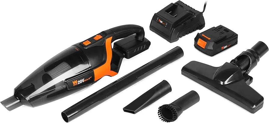 WEN 20V Max Cordless Handheld Vacuum Cleaner Kit with 2.0 Ah Lithium-Ion Battery and Charger, Black