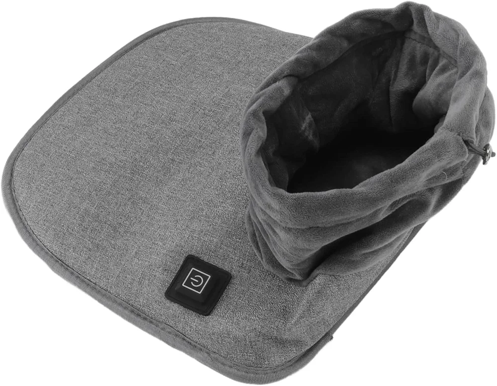 Electric Heated Foot Warmer Soft Plush USB Graphene Foot Heating Pad Health Care for Home Office (Gray)