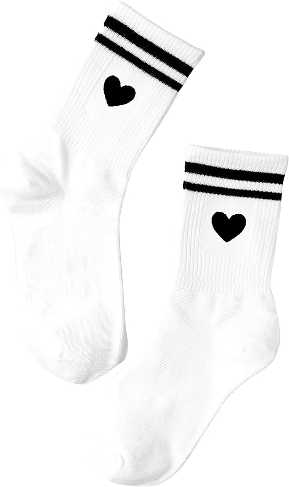 SHENHE Women's Striped Letter Print Athletic Running Above Ankle Crew Socks